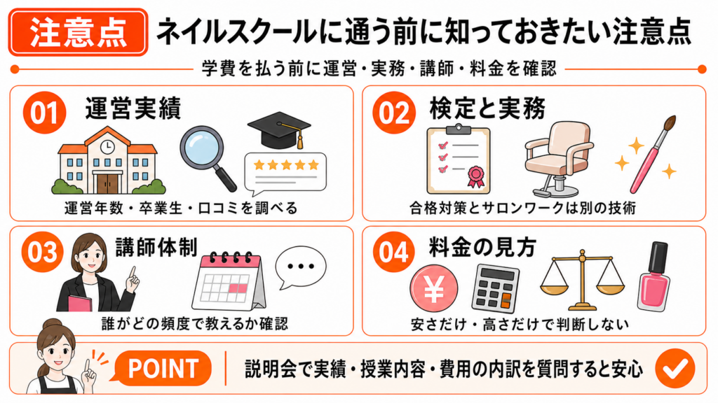 ネイルスクールに通う前の注意点